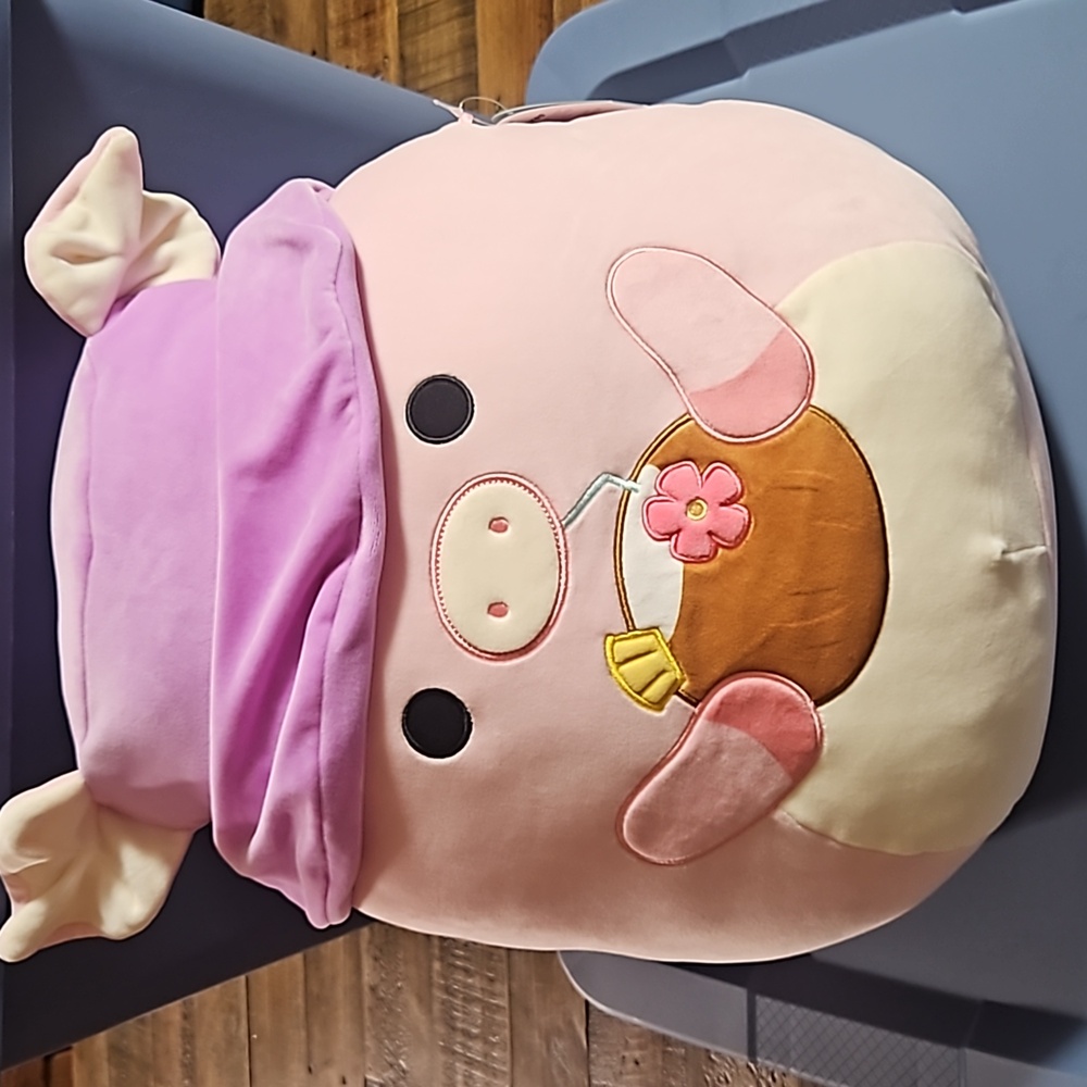 Squishmallows Peter Pig With Bucket Hat: 16 INCH: NEW WITH TAGS